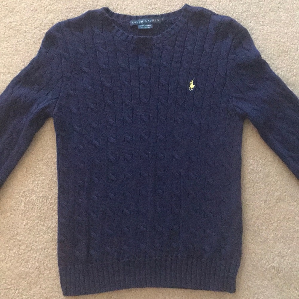 Navy Ralph Lauren Cable-Knit Sweater